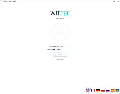 WITTEC - Login screen